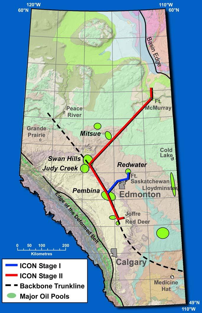 Proposed CO 2 Backbone Pipelines in Alberta ICON Project Proponents: - Suncor, Husky, Nexen, Shell and Air Products - CNRL, ConocoPhillips, Syncrude, Imperial Oil, Transalta,