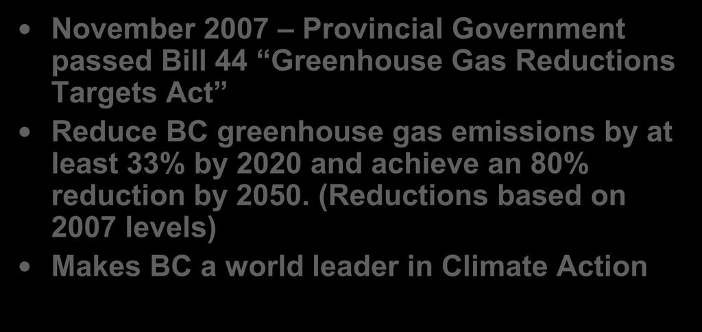 emissions by at least 33% by 2020 and achieve an 80% reduction by 2050.