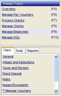 Tools and Reports Tabs Dynamically changes with each