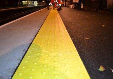 The Visul Railroad tile surface is used by the visually impaired to identify off-street