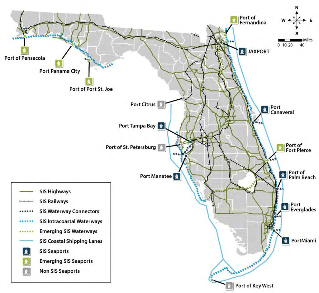 Chapter 3: Florida Seaport & Intermodal Freight Systems: Statistics, Trends, and Conditions Figure 3-6: Strategic