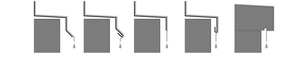 A drip edge is a common water management detail that assists in both deflection and drainage of water from a building enclosure.