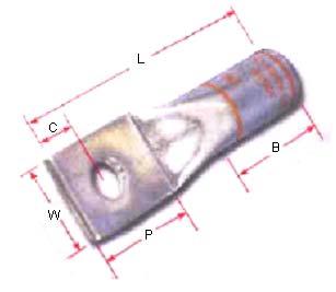 Copper Compression s, 30000 and 31000 Series One-Hole, Standard-Barrel Dimensions and Selection Guide [Dimensions in Inches and (Millimeters)] NOTE: All listed lugs are UL Listed and CSA Certified