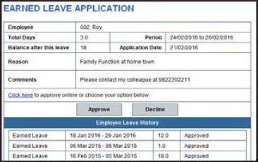 Submit leave request online.