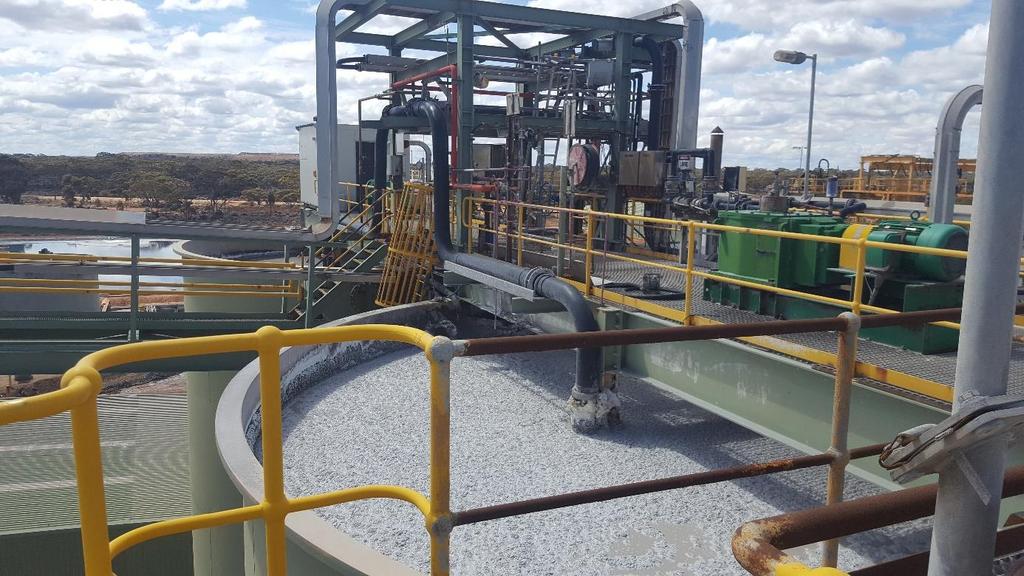 Pre-Oxidation Plant trial setup involved redirecting all cyanide containing streams (including barren eluates) to second leach tank, and selecting second tank for cyanide process control.