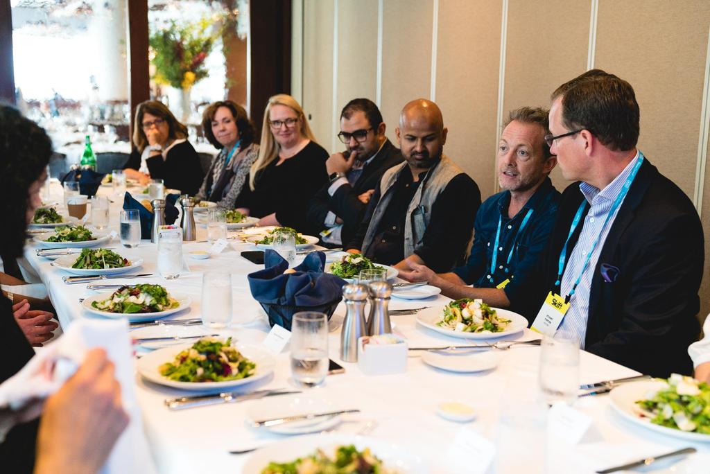 CMO LUNCH SPONSOR Skift will facilitate a private lunch and networking experience to connect your brand with 10-15 CMOs during the lunch hour of