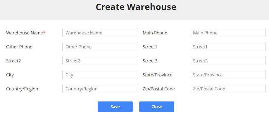 Now, to select the warehouse for the stock update, choose the warehouse from the Warehouse dropdown list. You can also add a new warehouse by clicking on Add Warehouse button.