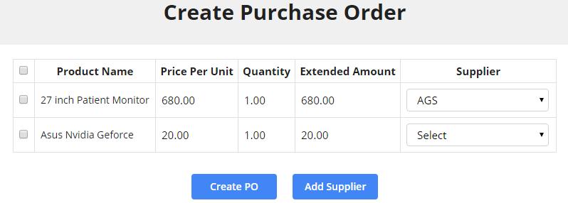 Generating Purchase Order After adding the products, to generate the Purchase Order click on Generate PO which is available at more options on the CRM ribbon as shown below: Clicking on Generate PO