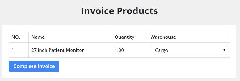 Completing Invoice To complete an invoice, go to the detail view of an invoice and click on COMPLETE INVOICE as shown in the reference screen below.