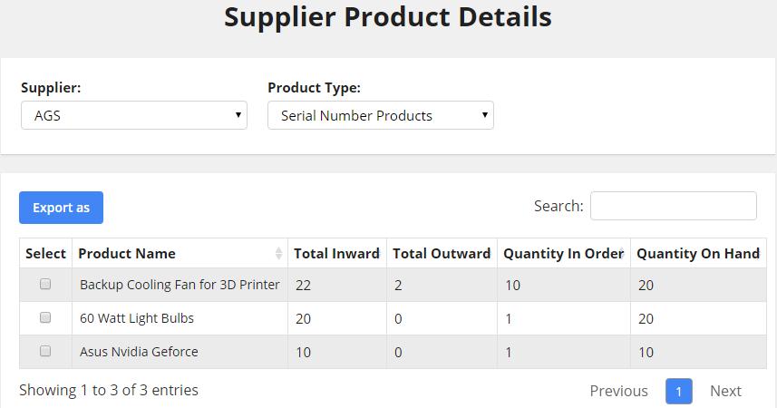 Through this report, get supplier wise stock details.