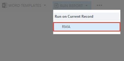 Generating RMA Report To generate a report for the RMA