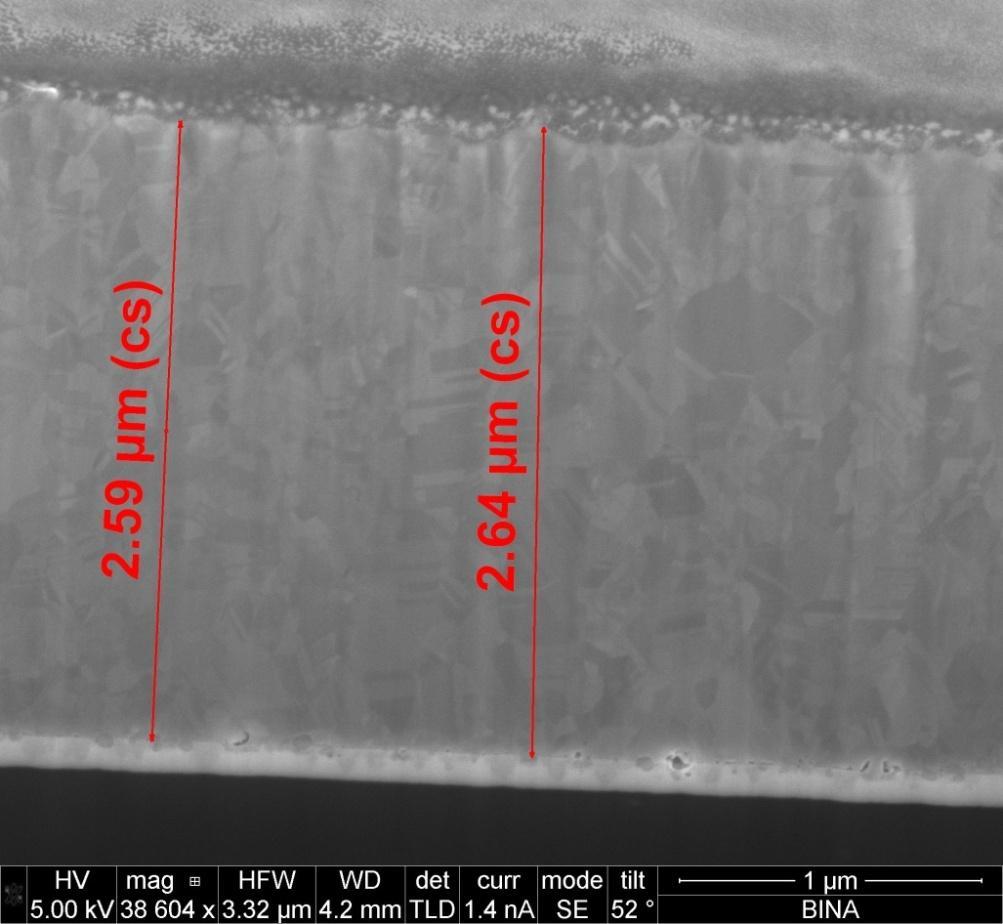 Cu deposition on ITO-PET 45 Ohm/sq (FIB images) Cross - section Cu ITO PET The Cu layer thickness here is 2.6 mkm.