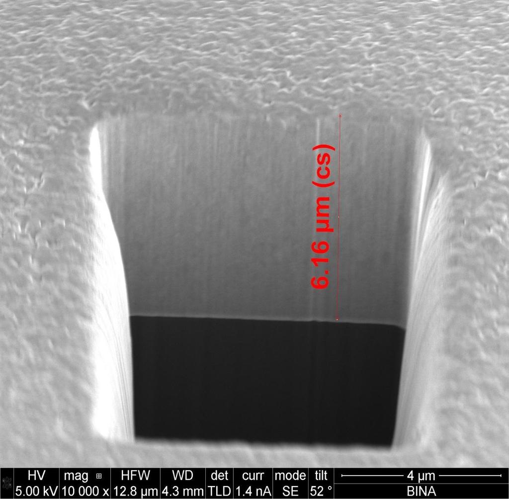 Ni-Co alloy deposition on ITO/PET 45 Ohm/sq (FIB image) The Ni-Co