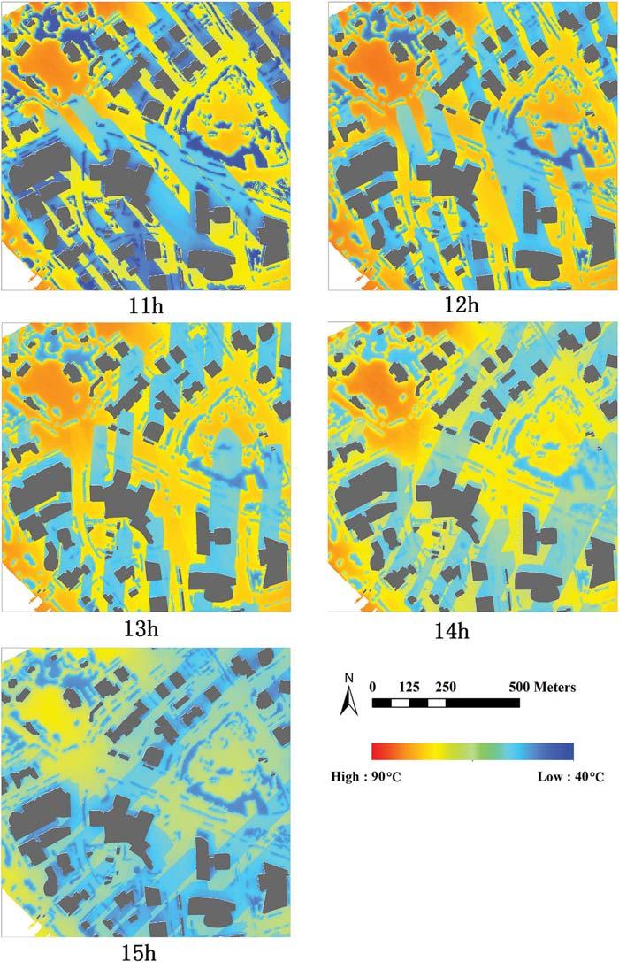 838 L. Chen et al. / Energy and Buildings 130 (2016) 829 842 Fig. 8. Hourly Tmrt maps from 11:00 to 15:00 for LJZ. with findings in the city of Gothenburg [36].