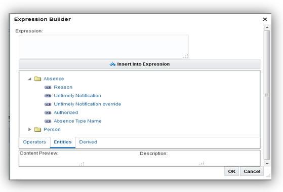 The Expression Builder dialog box appears. 10. Click Entities. 11.