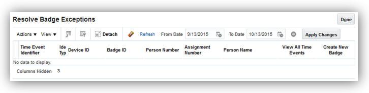 View Summary Information about Time Card Status and Time Exceptions, Including Time Transfer Issues You can also add reports from the Reports catalog to the work area.