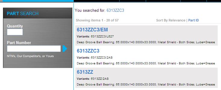2. Use Build-A-Bearing to search without the part number. A B i. Click on Build-A-Bearing [A] ii. Select the general and detailed product category [B] you are looking for.