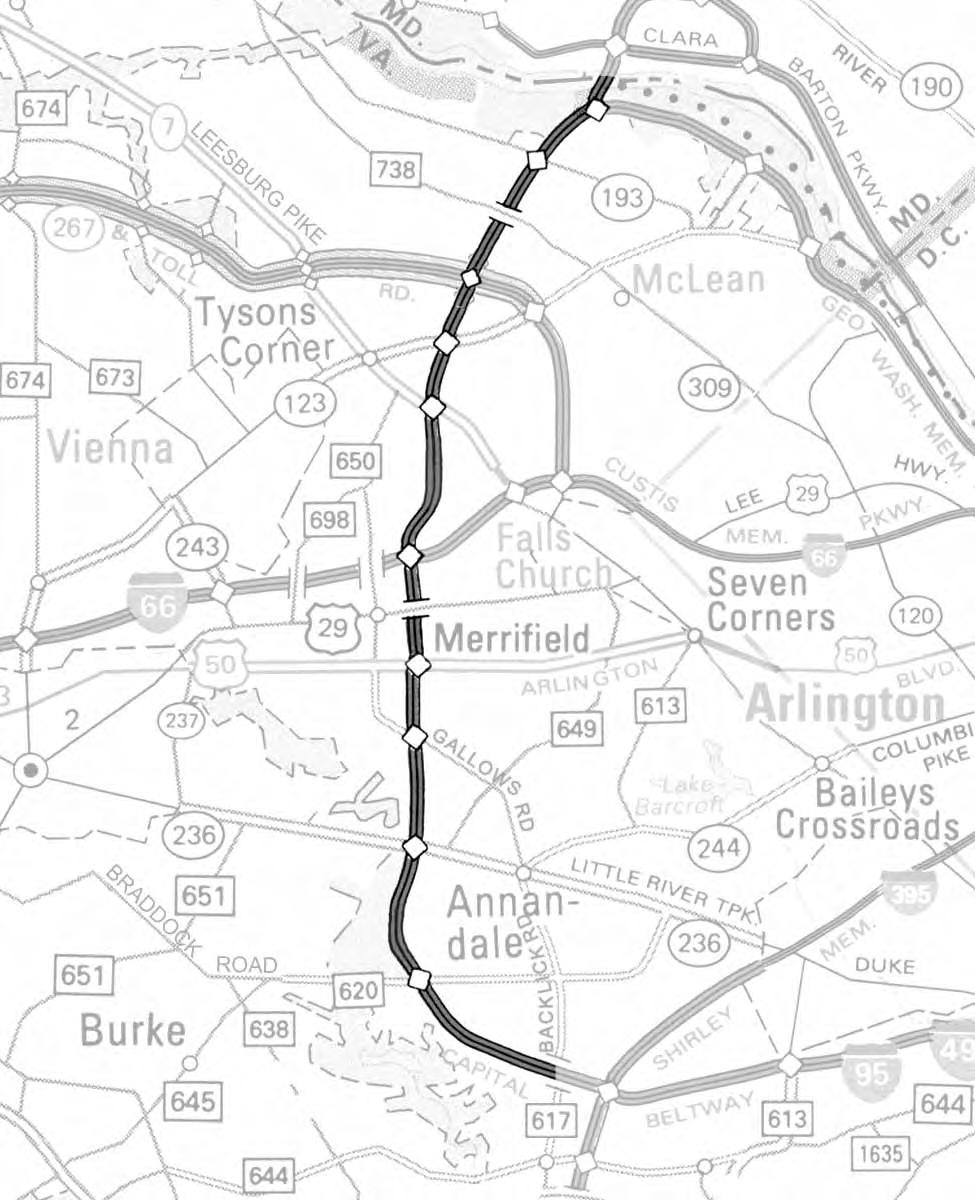 Purpose and Need Capital Beltway Study End Project WOLF TRAP Metrobus Route 14A-D &14M Legend: = Metrobus = Fairfax Connector = Metrorail Orange Line = Metrorail Blue Line = Proposed Metrorail Silver