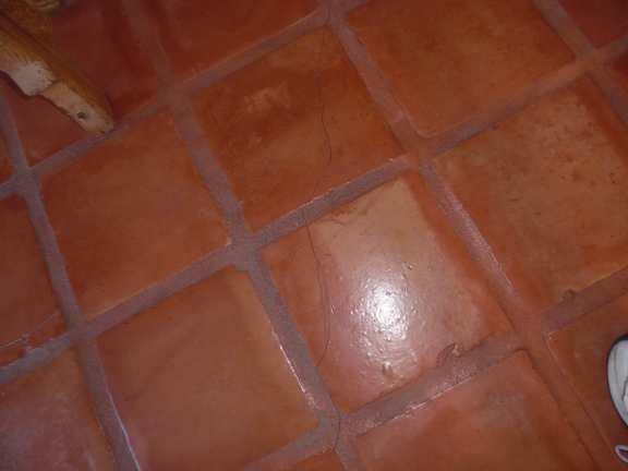 bathroom Floor pavers cracked