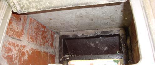Right: Asbestos cement drain collar (filled with non-acm).