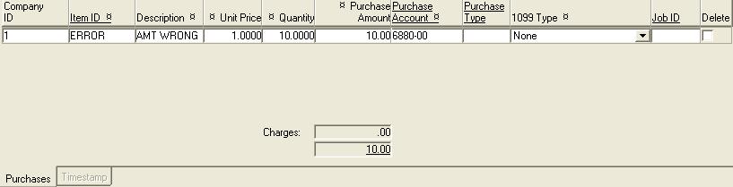 Purchase Tab Step 7: Enter an Item ID,