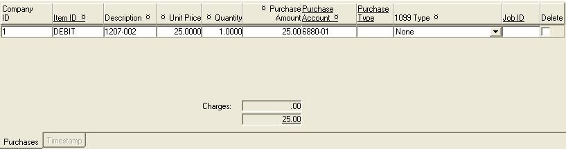 Purchase Tab Step 7: Enter an Item