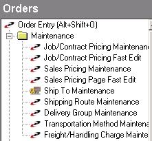 Sales Pricing Libraries Created in the Orders Band >