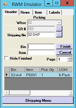 3. Choose the document to be picked, and click on Select. The list of items for that document is displayed.