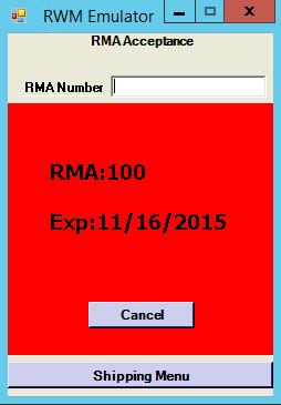 The screen is color-coded to indicate the status of the expiration date: Green the RMA has not expired Yellow the RMA has expired within the last 30 days Red the RMA expired more than 30 days ago