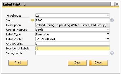 Label Printing Resolv > Resolv Warehouse Management > Label Printing This program allows you to print item labels for receiving or shipping.