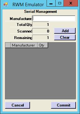 When using a WMS External Serial item, the Serial Management screen on the handheld looks like this: There is only one field to enter the serial number into, and