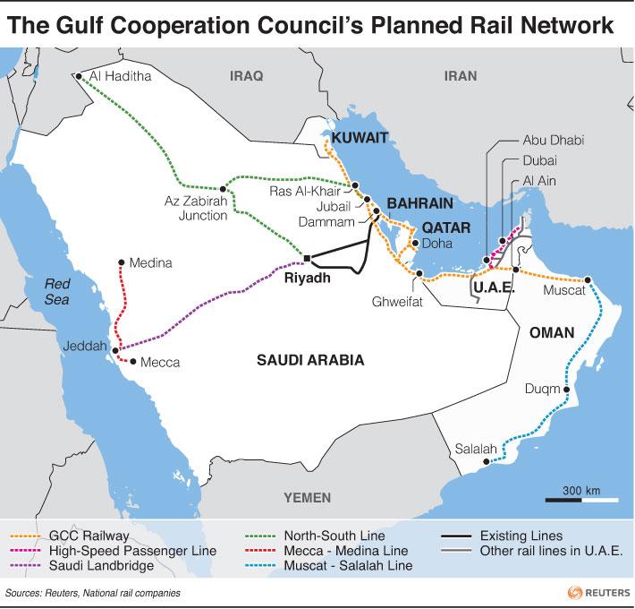 GCC Rail Network The rail network plan comes as part of a larger drive to increase infrastructure projects across the GCC which are forecasted to exceed $86 billion in 2014.