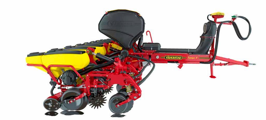 The seed hopper can hold 70 litres, which means that around 20 hectares of maize can be drilled on a single fill with an eight-row machine. The microgranule hopper can hold 17 litres.
