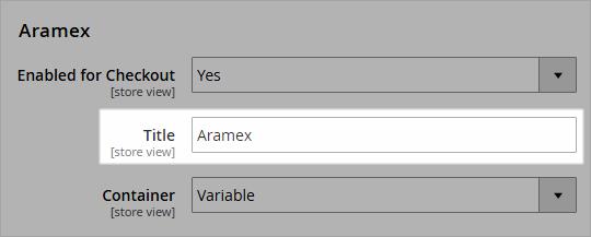 3. Expand Aramex, and then configure the following settings.