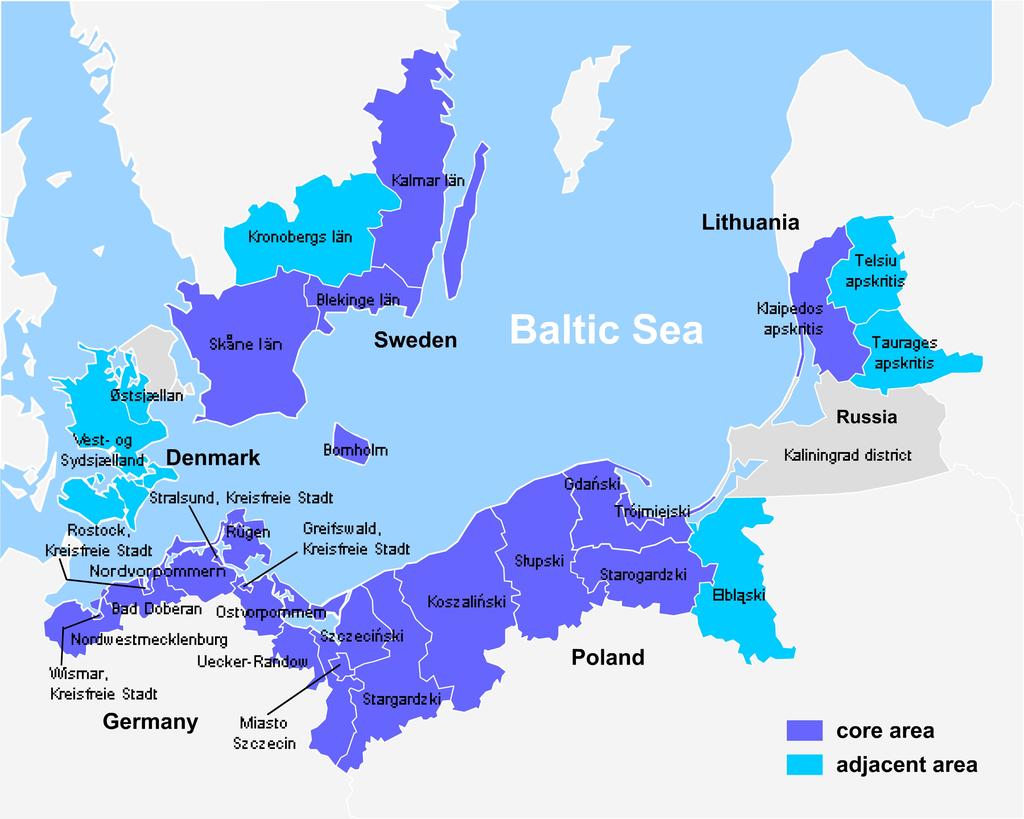 Fig. 1: South Baltic Sea Region with the participating project regions Source: adopted from the South Baltic Programme 2007-20131 The study is built upon individual regional reports.
