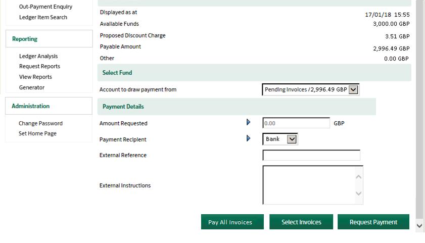 Requesting a payment Click Pay All Invoices. Next you need to choose which invoices are to be paid early.