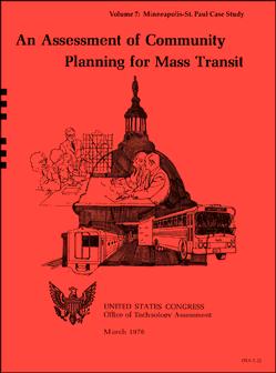 Assessment of Community Planning for Mass Transit: Volume 7