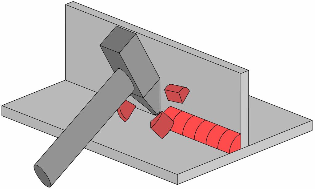 Figure 12: Remove the welding scale Figure 13: Correct joining of profiles for hot dip galvanizing Joints may not be wrought with rivets from non-ferrous metals.