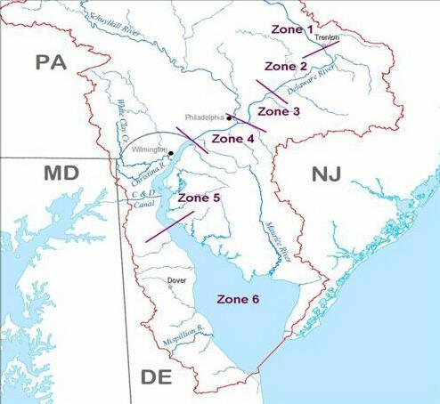 It consists of 5 water quality management units called Zones.
