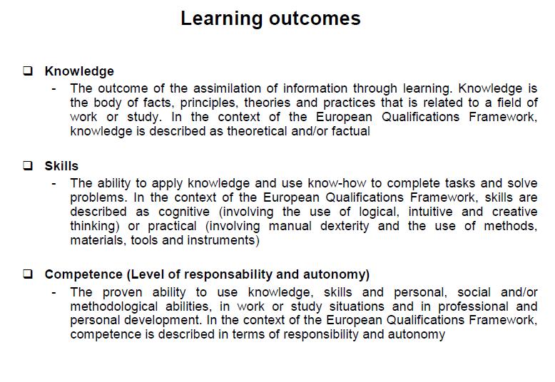 1.1. European Qualification Framework (EQF) The European qualification framework (EQF) facilitates comparison of qualifications across different vocational education and training systems by