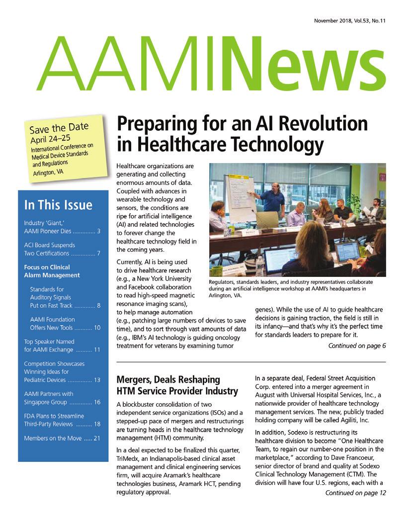 AAMI News AAMI News is the winner of multiple national honors, including awards from the American Society of Healthcare Publication Editors (ASHPE) and APEX.