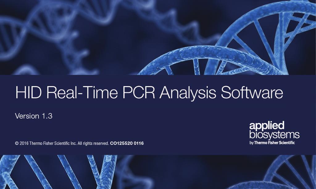 PRODUCT BULLETIN Human identification HID Real-Time PCR Analysis Software v1.