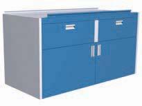 The cabinets can easily be slide laterally to any desired position. Suspended cabinets for standing height benches: deep x 3/4 high Model no.