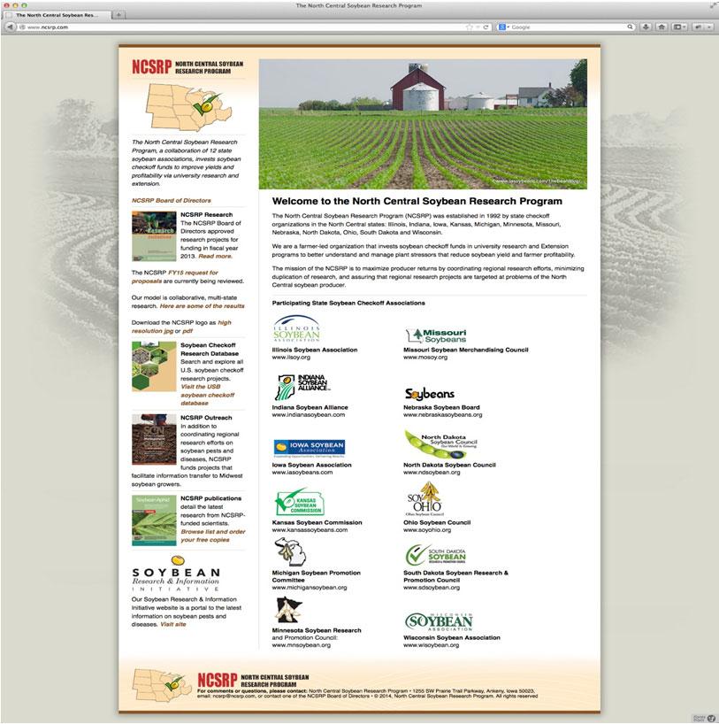 Communication, Coordination and Partnerships: Soybean Research & Information Initiative (SRII): http://www.soybeanresearchinfo.com/ National Soybean Checkoff Research Database: http://www.