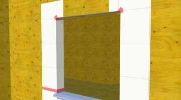 2" 5 6 5. Install self-adhered membrane at sill corners, extending up the jamb to the height of the sheathing membrane. Finish the self-adhered membrane 2 onto the face of the wall. 6. Install self-adhered subsidiary sill membrane to aid in water diversion over the ROCKWOOL COMFORTBOARD.