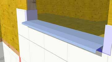 Install sheathing membrane pre-strips at the jambs and extend onto face of wall a minimum of 8".