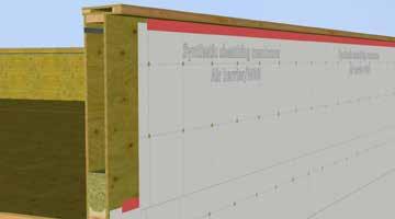 Install sheathing membrane and seal the leading edge with sheathing tape.
