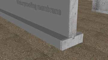 Ensure the membrane wraps over the footing and