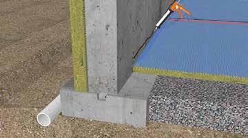 Install poly over the insulation and seal the leading edge to the foundation