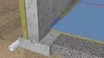 Install ROCKWOOL rigid board insulation in a strip the height of the slab along
